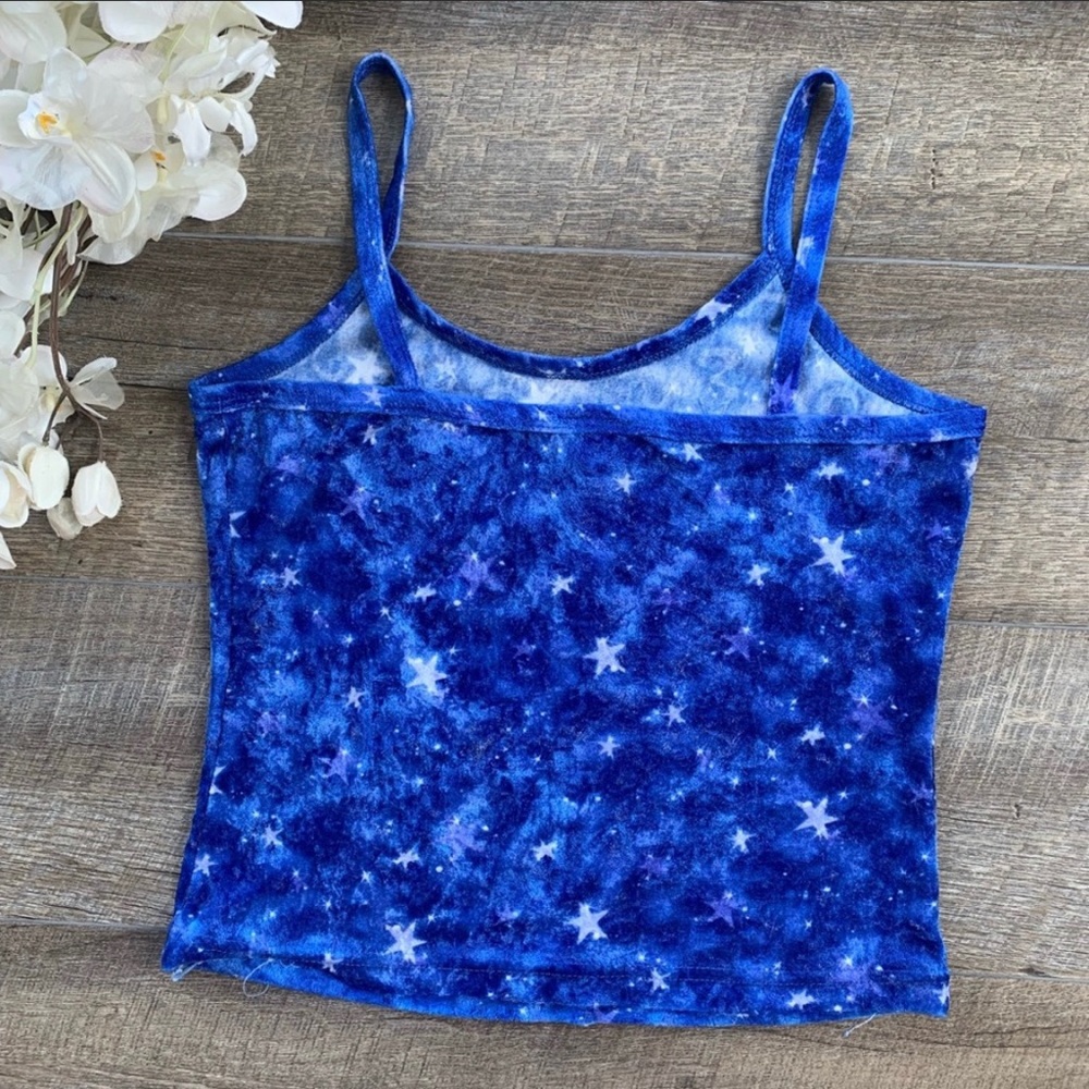 Grunge GlamourChik Blue Star Cropped Tank - Picture 5 of 8